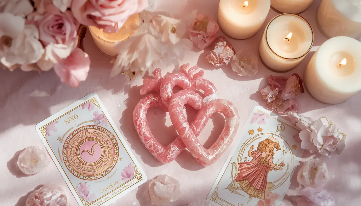 Love compatibility reading with rose quartz and zodiac symbols